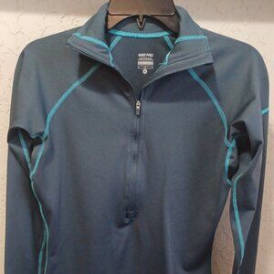 Nike Pro Women’s Medium Dri-Fit Running Top – Gray with Teal Accents
